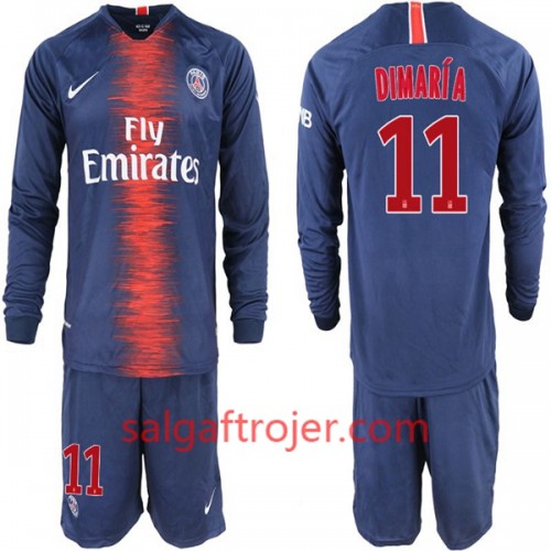 Paris Saint-Germain Fodboldtrøjer Di Maria 11 Børn Hjemmebanesæt 2018/19 Langærmet Paris Saint-Germain Fodboldtrøjer Di Maria 11 Børn Hjemmebanesæt 2018/19 Langærmet